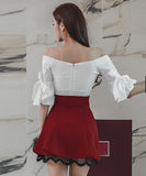 【2点セット】キャバドレス ミニドレス 可愛い セクシー オフショルダー 同伴 XH2-ZED883090HY