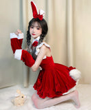 【7点セット】クリスマ 大人可愛い セクシー サンタ服 コスプレ レース リボン XH2-FMS-T026