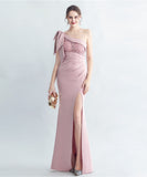 【5色】ロングドレス Party ワンショルダー セクシー キャバドレス セクシー 誕生日 演奏会 宴会 XH2-YEY19967#