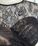 blue&black【手作り】膝丈ドレス 高品質 おしゃれ レース　チュール エレガント XH2-JY10553