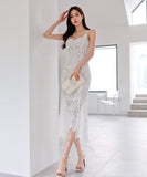 膝丈ドレス 総レース エレガント 気質 セクシー 着痩せ おしゃれ XH2-ZED882737BH506