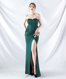 【6色】ロングドレス ナイトドレス ベアトップ 華奢感 スリート 宴会 演奏会 誕生日 XH2-YEY31902#