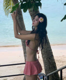 2色 3点セット ビキニ 水着 フリル セクシー ガーリー チェック柄 ビーチ 海 温泉 XH7-CF-SNMQ372