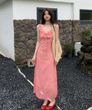 ロングドレス チェック柄 かわいい 夏新作 着痩せ おしゃれ 気質 YH2-ZED887005GT513