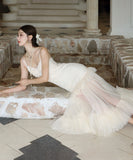 ロングドレス マーメイドドレス セクシー セレブ風 エレガント 宴会 パーティー チュール フリル  XH2-CD6-143-71120680