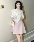 手作り ミニドレス Aライン 着瘦せ 姫様 エレガント 気質 Sweet ガーリー 高級感 XH2-JY70058