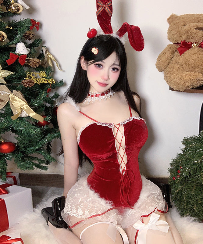 【3点セット】サンタ服 サンタバニーガール クリスマス カワセクシー ふわふわ XH2-DML11