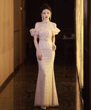 ロングドレス Partydress キラキラ 宴会 誕生日 演奏会 ベアトップ フリル XH2-YFTK7/7