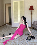 ミニドレス キャバドレス ベアトップ セクシー 非対称 谷間見せ おしゃれ XH2-ZED885371DXH238B