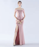 【7色】ロングドレス パーティードレス オフショルダー お姫様 誕生日 演奏会 宴会 XH2-YEY31239#