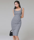 膝丈ドレス キャバドレス 千鳥格子 エレガント 気質 chic おしゃれ XH2-ZED885888A71