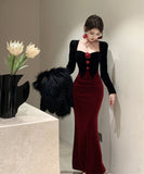 ロングドレスキャバドレスマーメイドセクシーパーティーフラワーエレガント気質XH2-ZED886311DXH348A