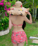【3点セット】水着 セクシー ビキニ 温泉 花柄 ホルターネック インスタ話題 XH7-YZM-BH-A087