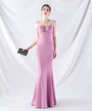 【8色】ロングドレス ナイトドレス ベアトップ セクシー 宴会 演奏会 誕生日 XH2-YEY31887#