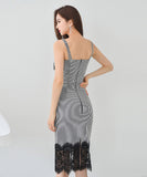 膝丈ドレス キャバドレス 千鳥格子 エレガント 気質 chic おしゃれ XH2-ZED885900A71