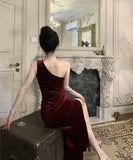 【2色】ロングドレス Party ワンショルダー セクシー キャバドレス セクシー XH2-DD5282