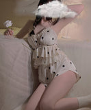 【上下2点セット】ルームウェア カワセクシー 水玉柄 パジャマ 純欲風 XH8-GR3684