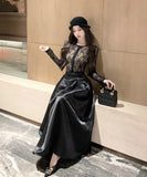 【2点セット】ロングドレスレースエレガントAラインセレブ風大人可愛い着痩せ気質XH2-XKD-D342-904-Nov22