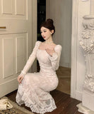 ロングドレス カワセクシー キャバドレス エレガント レース 気質 XH2-ZED886157DXH343A