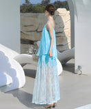 ロングドレス サンドレス キャミワンピ セクシー レース カワセクシー SNS話題 旅行 おしゃれ XH2-CD6-157-32140700