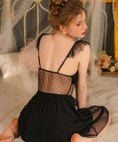 2点セット【black&white】ルームウェア セクシー パジャマ レース 肌見せ XH8-GR2634