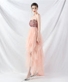 【5色】ロングドレス チュール ナイトドレス party キラキラ 宴会 演奏会 ベアトップ セクシー お姫様 XH2-YEY31882#