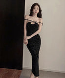 ロングドレス セクシー 谷間見せ キャバクラ ナイトクラブ XH2-ZED886076DXH348A