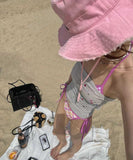 ビキニ 可愛い 着瘦せ chic セクシー 肌見せ モノキニ 温泉 XH7-CF-SNMQ274