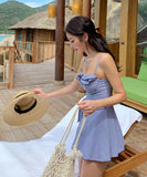 水着 ビキニ 2点セット ワンピース 着瘦せ 体型カバー フリル カワセクシー XH7-DP-A20179