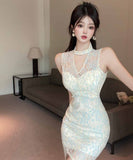 膝丈ドレス キャバドレス レース 気質 着痩せ セリフ セクシー おしゃれ YH2-ZED883079DXH343B