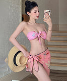 【3点セット】ビキニ セクシー 水着 リボン 大人可愛い 温泉 旅行 XH7-LH-BHA038