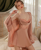 【2点セット】3色 セクシー ルームウェア エロかわいい パジャマ レース 谷間魅せ XH8-GR-P3147