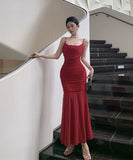 【2色】ロングドレス 肌見せ マーメイド エレガント 気質 宴会 袖付き XH2-ZED885532DXH238B