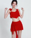 【3点セット】ビキニ 水着 ホルターネック フリル 蝶柄 セクシー ワンピース エレガント 気質 体型カバー XH2-YQ-HHA5XBHLL