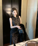 膝丈ドレスエレガントレースタイトドレス宴会パーティー通勤同伴XH2-DD4134