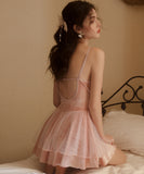 【2点セット】セクシーランジェリー M-XLサイズ セクシー下着 ベビードール キャミソール ルームウェア レース 透け感 魅惑 XH8-GR-C5240