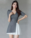 秋新作ミニドレスAラインVネックセクシー韓国っぽ大人可愛いXH2-ZED880984E49