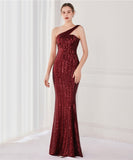 【8色】ロングドレス 高品質 キラキラ ナイトドレス 宴会 ワンショルダー 演奏会 XH2-YEY18891#