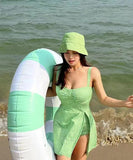 【3色】水着 ビキニ モノキニ かわいい ワンピース 体型カバー 温泉 SNS話題 XH7-FH-WEI