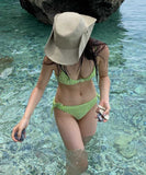 【2色】ビキニ 水着 ワンピース セクシー ガーリー かわいい ビーチ 海 温泉 チェック柄 XH7-CF-SNM24168