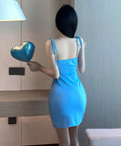 【3色】ミニドレス キャバドレス 乙女心 リボン 大人可愛い XH2-DD4381