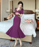 【purple&black】【手作り】ロングドレス エレガント 気質 チュール ユニーク XH2-JY10542