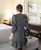 ミニドレス 秋新作 大人可愛い フリル 着瘦せ 通勤 エレガント 気質 XH2-ZED88815B22