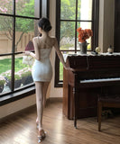 【2色】ミニドレス キャバドレス ワンーショルダー 非対称 セクシー パーティー 指名 XH2-CD7-437-22590570