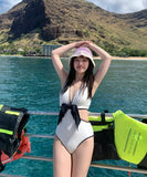 ビキニ 温泉 セクシー 谷間魅せ リボン 水着 モノキニ XH7-BY-WX004