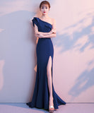 【8色】ロングドレスワンーショルダーマーメイド宴会演奏会ナイトドレスセクシーエレガントXH2-YEY16023#