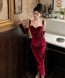 膝丈ドレス 肌見せ エレガント 気質 セクシー 着痩せ おしゃれ XH2-ZED881073DXH348