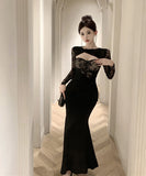 ロングドレス 宴会 レース マーメイド セクシー セレブ風 気質 XH2-ZED885323DXH245