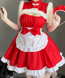 【3点セット】クリスマ 大人可愛い セクシー サンタ服 コスプレ レース リボン XH2-LZ2816