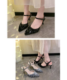 【2色】エレガント キラキラ セクシー 美足効果 ナイトクラブ コーデ万能 10.5cm　XH5-DLHS773-2